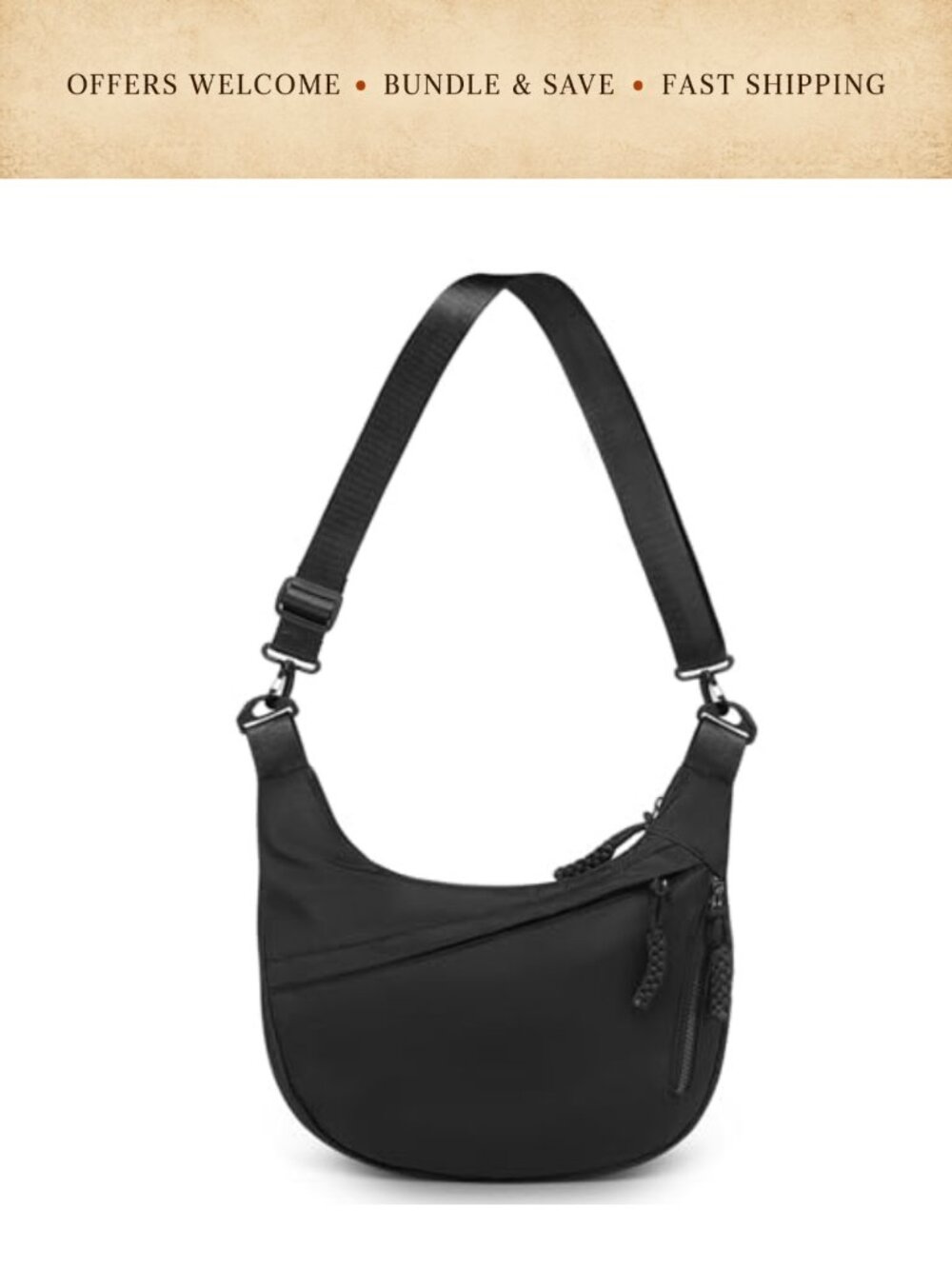 Nylon Crossbody Bag Lightweight Water Resistant Sling Purse Travel